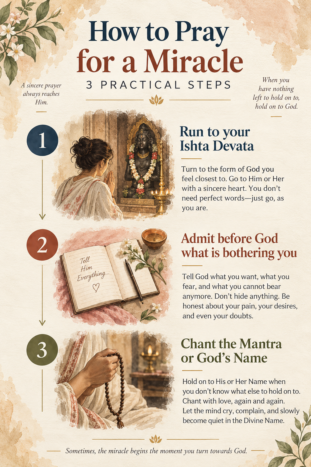 How to pray to God for a miracle: 3 practical steps to turn to God, share your heart, and chant His or Her Name