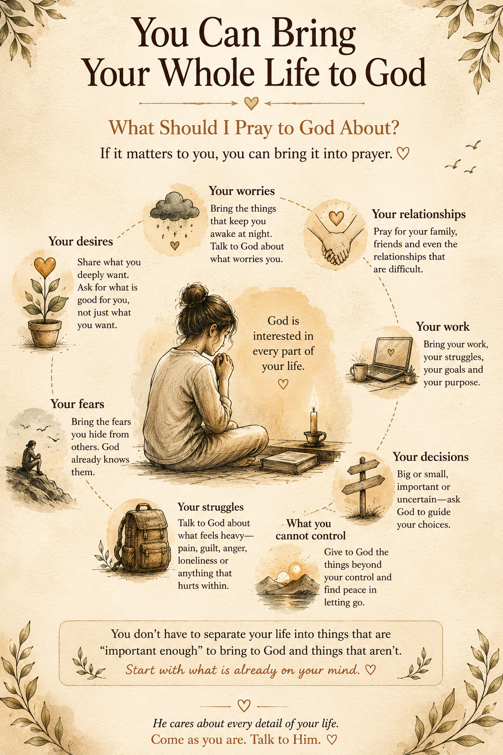 What Should I Pray to God About? Things you can bring to God in prayer
